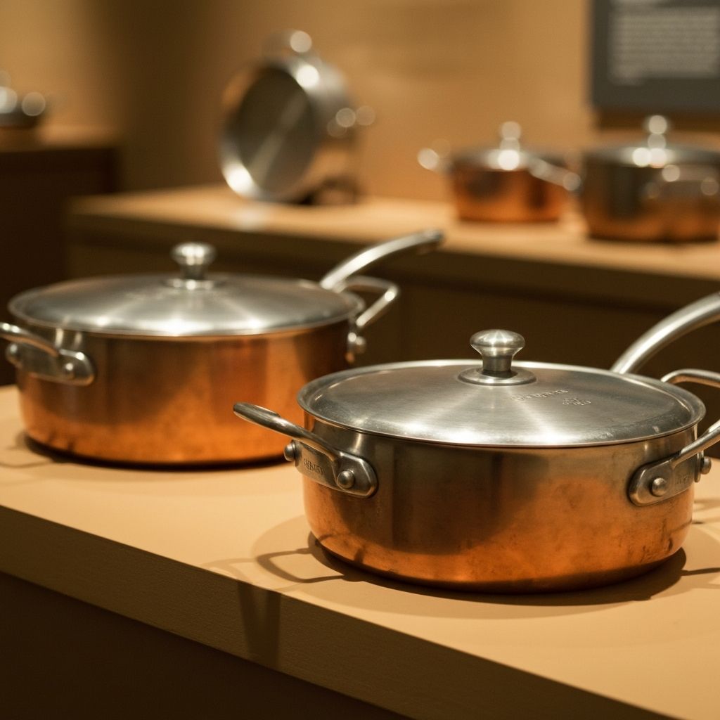 Historical Revere Cookware collection from 1939 showing the iconic design